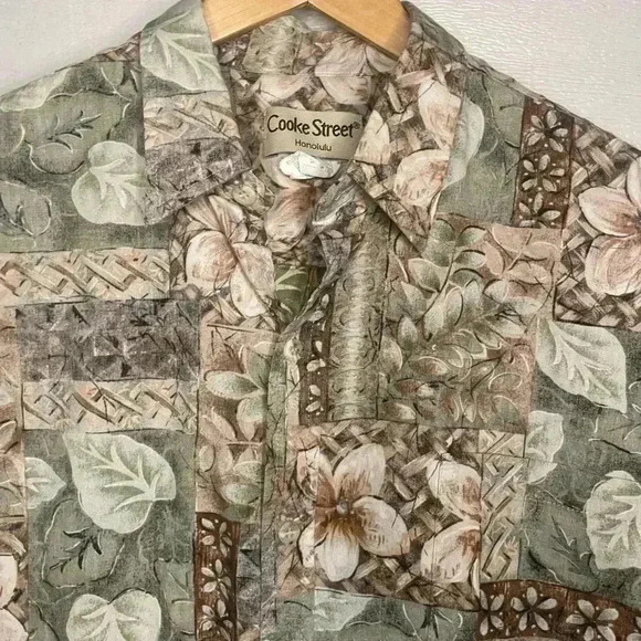 Vintage Cooke Street Reverse Print Honolulu Hawaii Aloha Shirt Size Large - Picture 2 of 5